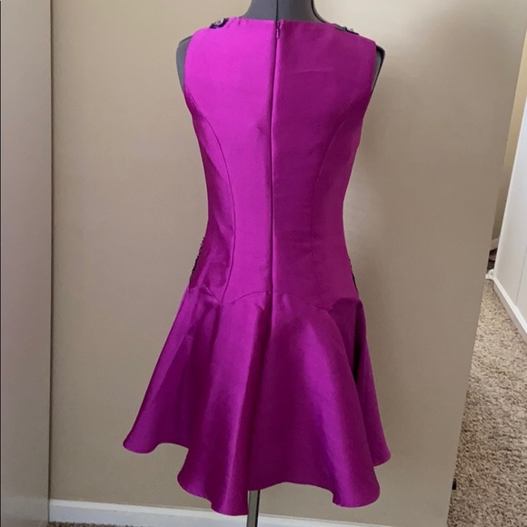 Beaded Magenta Cocktail Dress - Picture 4 of 6